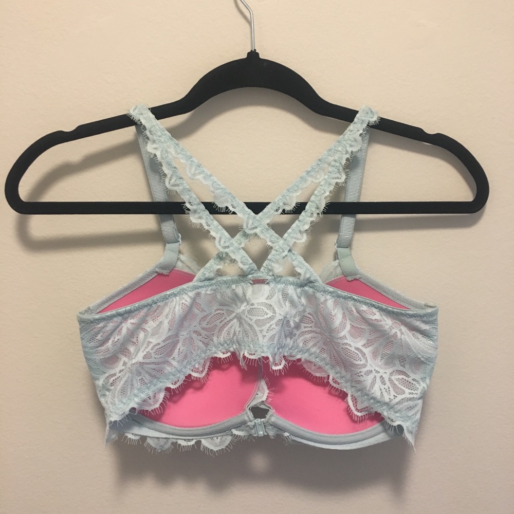 NWOT PINK lace racerback bra 34DD